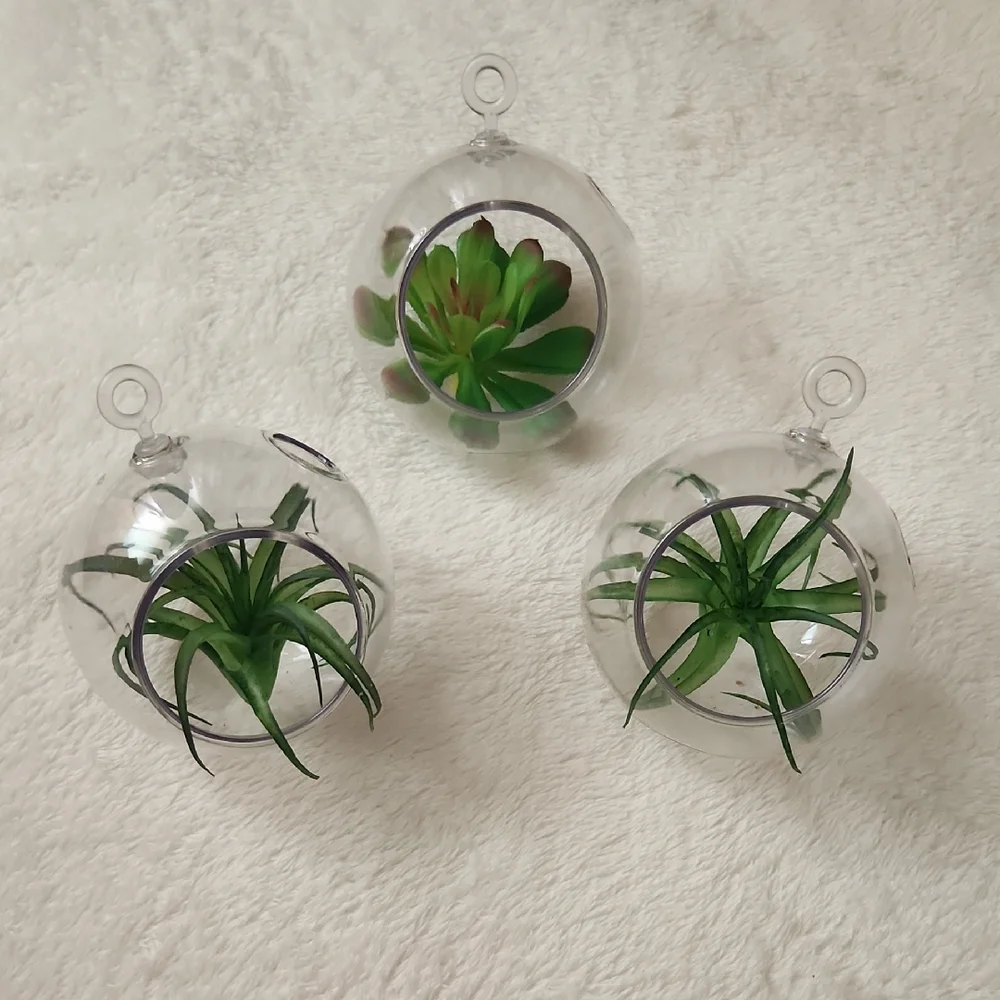 Green Succulent Glass Ornaments